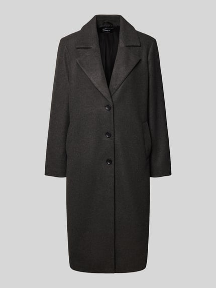 ONLY Oversized lange jas met reverskraag, model 'LISA LIFE' Antraciet gemêleerd - 2