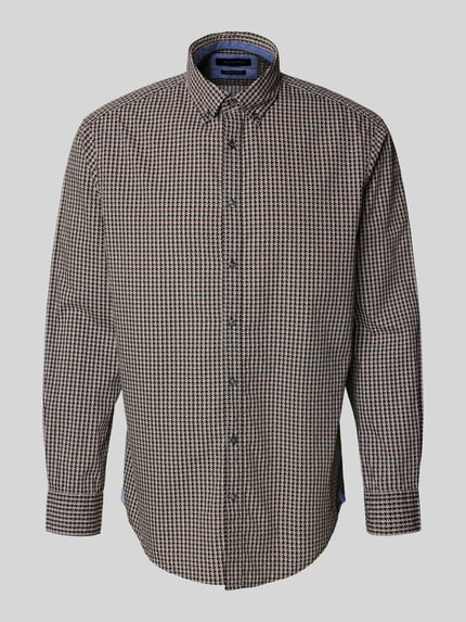 Christian Berg Men Regular Fit Freizeithemd mit Button-Down-Kragen Cognac 2