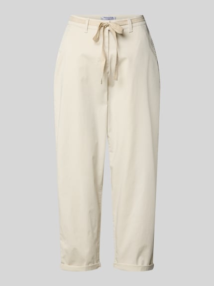 Produktfoto, Regular Fit Chino aus Baumwoll-Mix Modell 'CARRIE' von Raphaela By Brax, jednolita optyka, pasek do wiązania, kieszenie, jasny kolor, gładka tekstura