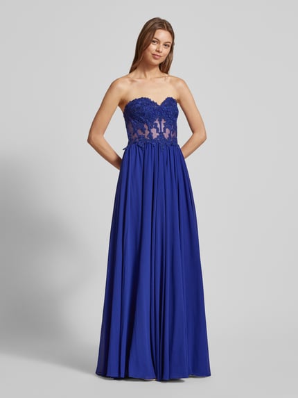 Mascara Abendkleid mit Spitzenbesatz Royal 1