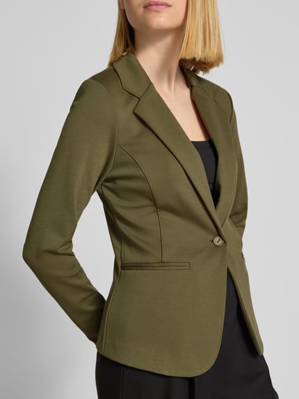 ICHI Slim fit blazer met paspelzakken, model 'KATE' Olijfgroen - 3
