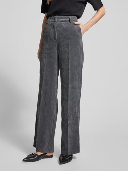 CAMBIO Wide Leg Cordhose mit Gürtelschlaufen Dunkelgrau 4