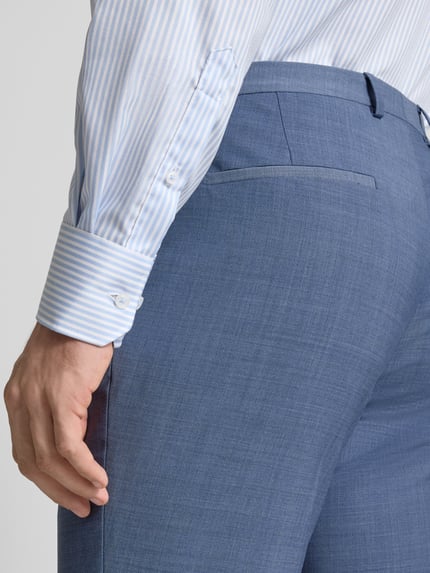HUGO Spodnie do garnituru o kroju slim fit z mieszanki wełny model ‘HESTEN’ Jasnoniebieski 3