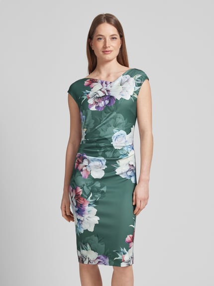 SWING Cocktailkleid mit floralem Muster Gruen 4