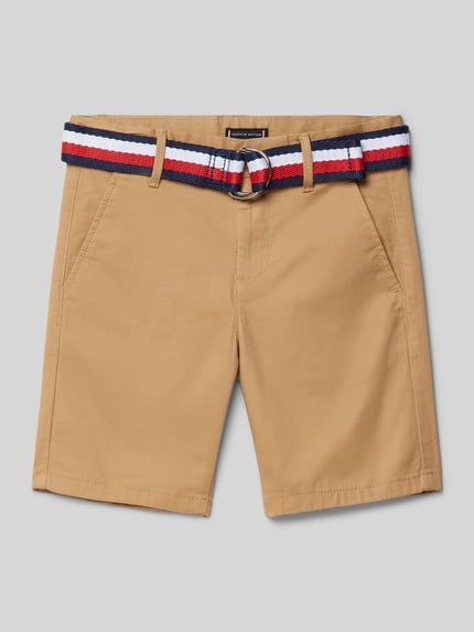 Tommy Hilfiger Kids Bermudas mit Stoffgürtel Camel 1