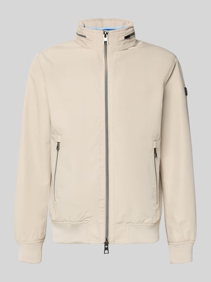 Produktfoto, Regular Fit Jacke mit Kapuze Modell 'Como' von NAUTGÅRD in Beige, Zweiwegereißverschluss, elastische Abschlüsse, glatte Textur