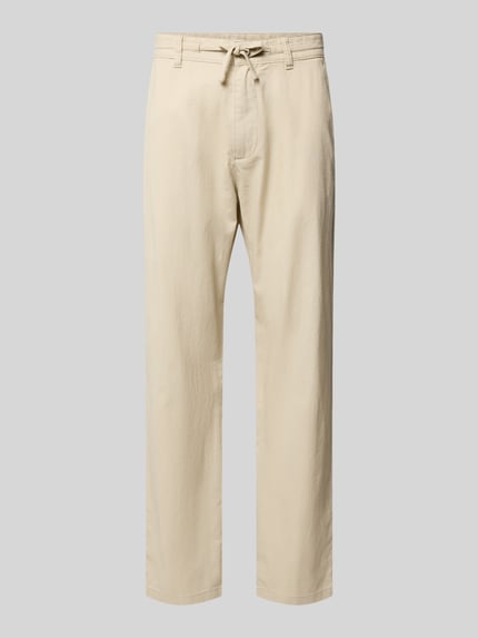 Produktfoto, Relaxed Fit Hose aus Leinen-Baumwoll-Mix von s.Oliver RED LABEL in Beige mit unifarbener Optik, Webware, sichtbare Details