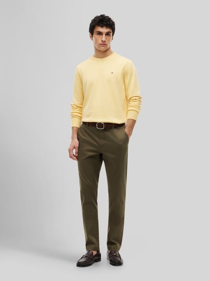 Tommy Hilfiger Chinos o kroju slim fit z mieszanki bawełny model 'BLEECKER' Khaki 1