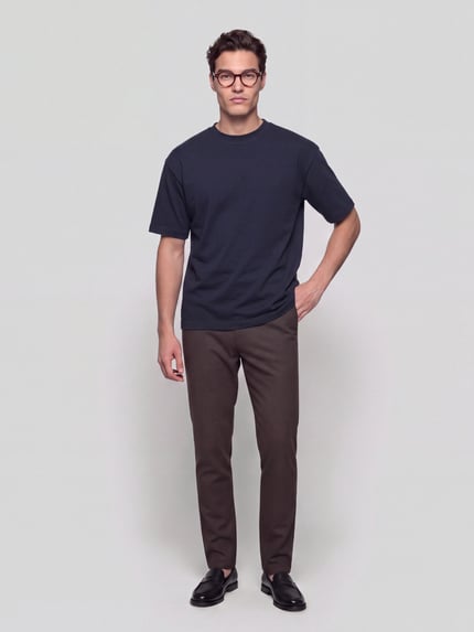 Selected Loose Fit T-Shirt mit Rundhalsausschnitt Modell 'OSCAR' Blau 1