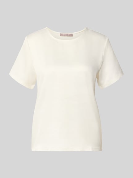 regular fit T-shirt van satijn Shop The Look MANNEQUINE