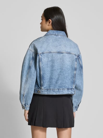 REVIEW Jeansjack met paspelzakken op de borst Lichtblauw - 5