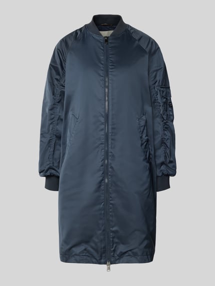 Produktfoto, Regular Fit Jacke mit stójka model 'Ali' von Beaumont Amsterdam, granatowy, marszczenia, zamek błyskawiczny dwustronny, elastyczne zakończenia rękawów, wpuszczane kieszenie, długość tyłu w rozmiarze 36: 97 cm, szerokość ramion w rozmiarze 36: 47 cm, szerokość klatki piersiowej w rozmiarze 36: 55 cm, długość rękawów w rozmiarze 36: 60 cm