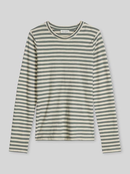 Marc O'Polo Langarmshirt mit Rollsaum-Akzent Aqua 2
