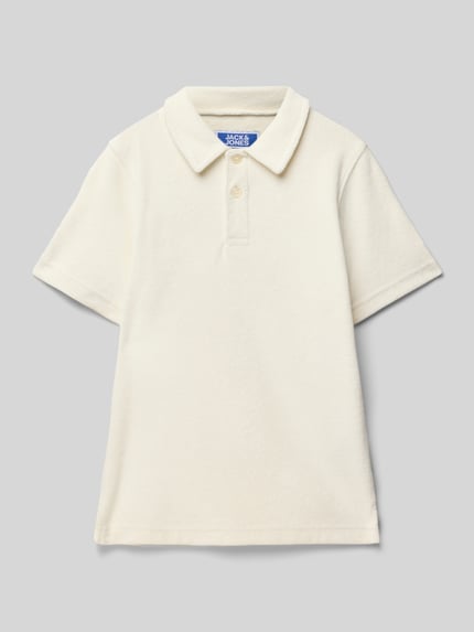 JACK & JONES Regular fit poloshirt met korte knoopsluiting Offwhite - 1