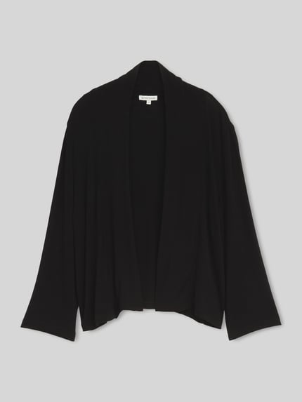 Tom Tailor Kardigan rozpinany o kroju relaxed fit z mieszanki wiskozy z szalowym kołnierzem Czarny 2