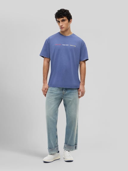 Tommy Jeans relaxed fit T-shirt van puur katoen Rookblauw - 1