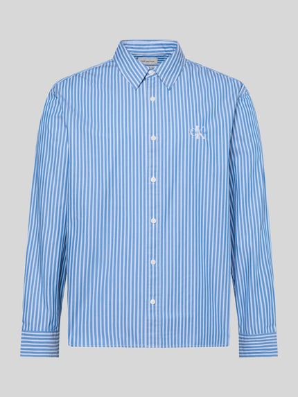 Calvin Klein Jeans Koszula casualowa o kroju relaxed fit z czystej bawełny z wyhaftowanym logo Jasnoniebieski 2