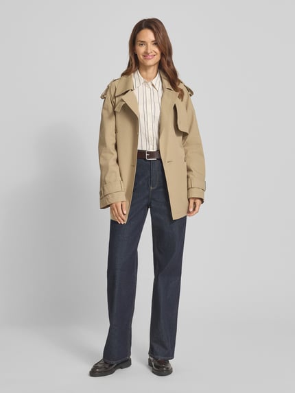 DRYKORN Trenchcoat met reverskraag en strikceintuur, model 'WELNEY' Camel - 1