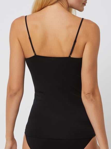 Mey Top mit verstellbaren Spaghettiträgern Modell 'Emotion' Black 4