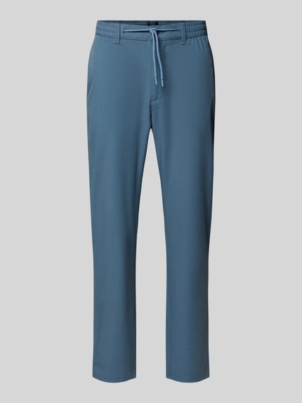 Produktfoto, Stoffhose mit elastischem Bund von MCNEAL in Blau, Material-Mix mit Viskose-Anteil, lockerer Schnitt, Tunnelzug, Eingrifftaschen