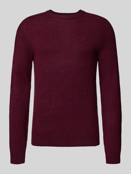 MCNEAL Regular Fit Strickpullover aus reiner Wolle Pflaume Melange 2