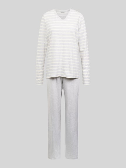 SCHIESSER Pyjama met streepmotief Lichtgrijs - 1