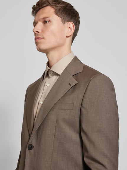 ANNARR Regular fit 2-knoops colbert met klepzakken, model 'TOKI' Middenbruin - 3