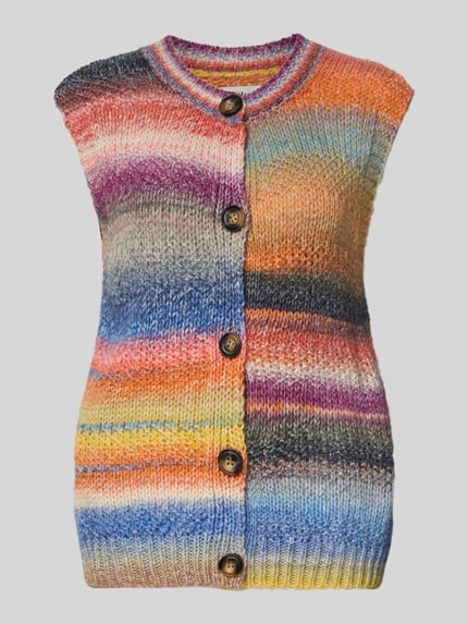 LOLLYS LAUNDRY Strickweste mit Rundhalsausschnitt Modell 'Nynne' Orange 2