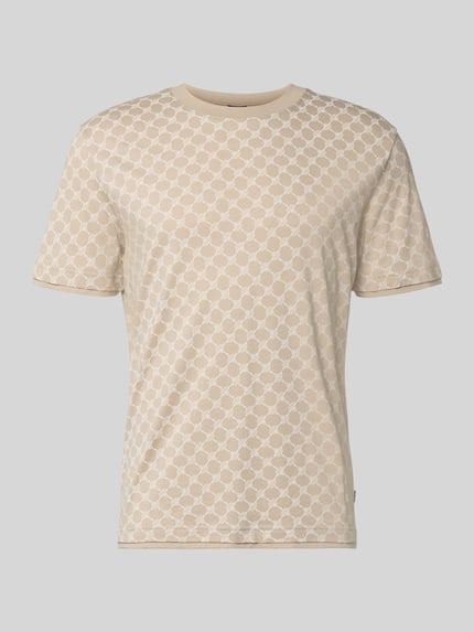 JOOP! COLLECTION T-Shirt mit Logo-Muster und Rundhalsausschnitt Beige 2
