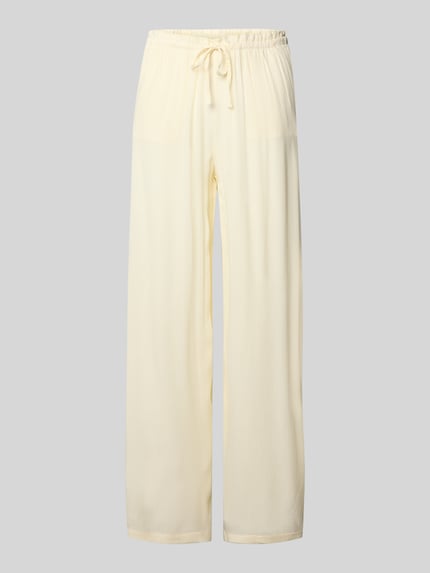 REVIEW Wide leg stoffen broek met tunnelkoord Offwhite - 2
