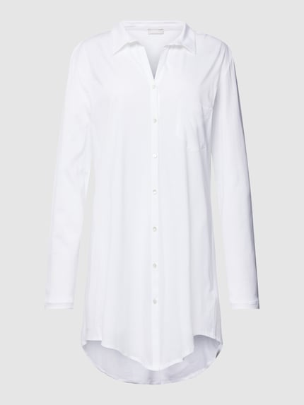 HANRO Nachthemd met effen design en knoopsluiting Wit - 1