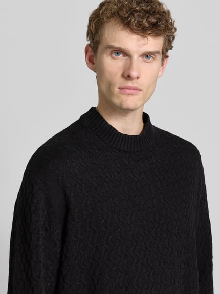 Selected Regular Fit Strickpullover aus reiner Baumwolle Modell 'PHILIP' Black 3