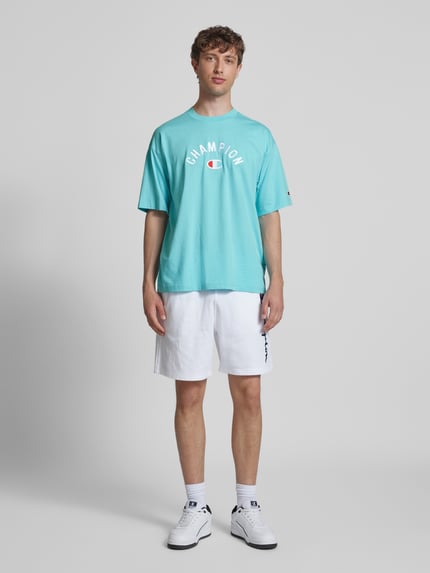 Champion T-shirt o kroju relaxed fit z wyhaftowanym logo Morski 1