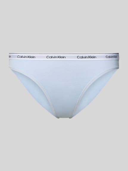 Produktfoto, Slim Fit Slip mit Logo-Detail Modell 'Carousel' von Calvin Klein Underwear, weißer elastischer Baumwoll-Mix, glatte Textur