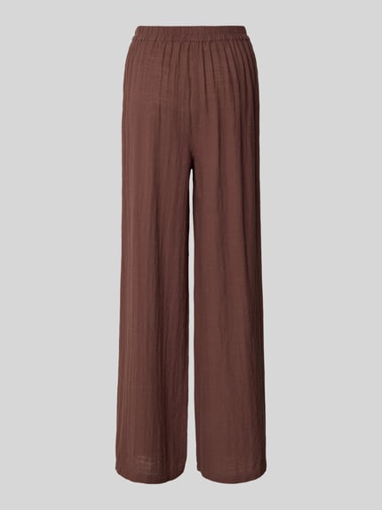 Produktfoto, Loose Fit Hose aus reiner Baumwolle Modell 'AGNES' von Pieces, brązowe, jednolita optyka, flammgarn, elastyczny pas