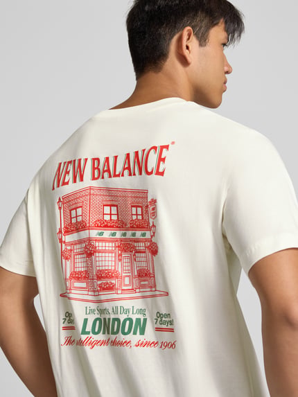 New Balance Regular Fit T-Shirt aus reiner Baumwolle mit Label-Detail Weiss 3