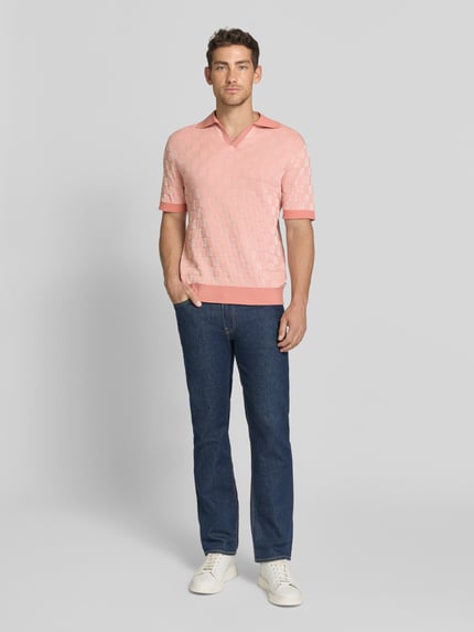 Selected relaxed fit poloshirt van puur katoen model 'MILAS' Oudroze - 1