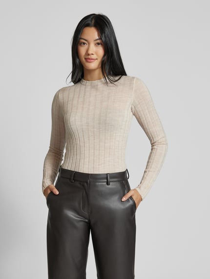 IVY OAK Strickpullover aus Schurwolle mit Strukturmuster Modell 'KACY' Sand Melange 4