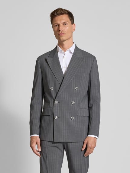 Strellson Slim fit colbert met klepzakken, model 'Ashton' Middengrijs - 4
