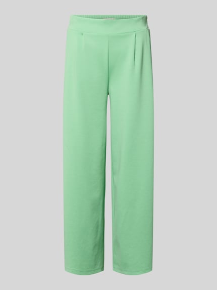 Productfoto, Culotte met elastische tailleband model 'Kate' van ICHI, lichtgroen, viscosemix, wide fit, fake achterzak, damesmode