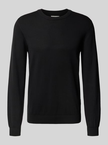 Casual Friday Strickpullover mit Rundhalsausschnitt Modell 'OSVALD' Black 2