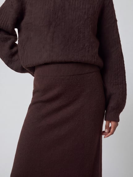 VERO MODA Maxi-Rock mit elastischem Bund Schoko 3