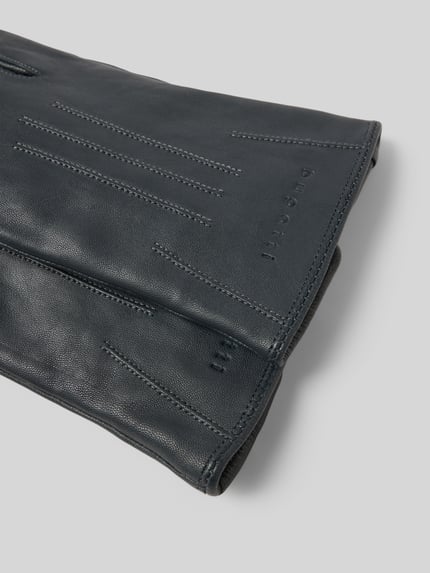 bugatti Handschuhe mit Label-Detail Graphit 2