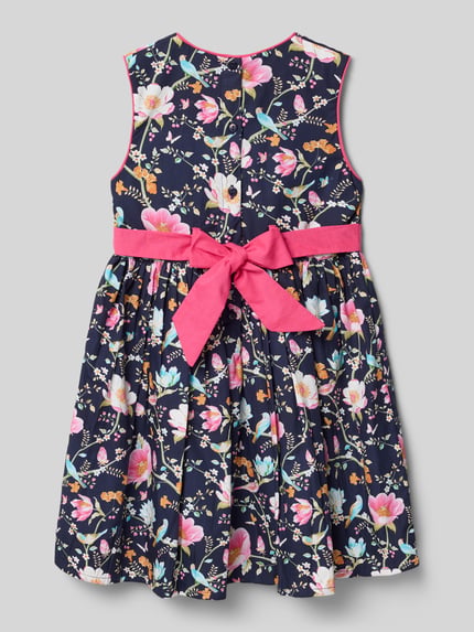 DANAMADE Regular fit jurk met all-over bloemenprint Marineblauw - 3