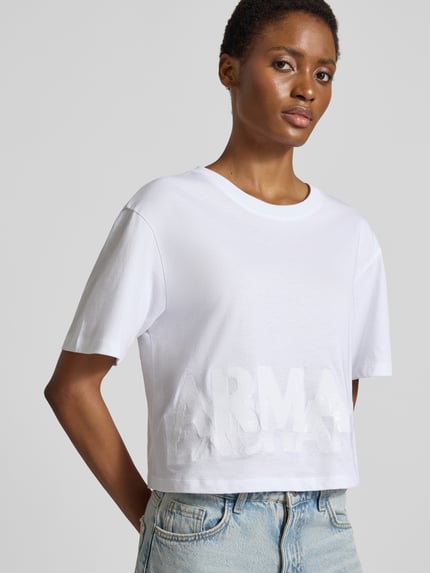 Armani Exchange t-shirt z cekinowym obszyciem Biały 3
