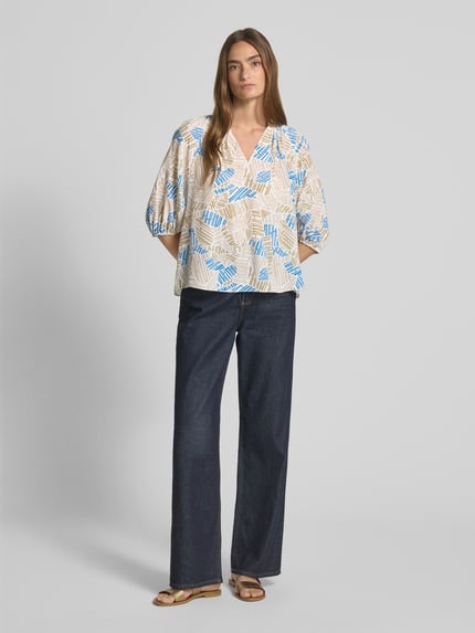 HERZENS Loose fit blouseshirt van pure zijde Kaki - 1