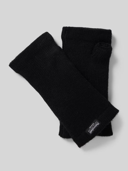 EEM Zonder vingers handschoenen van pure wol Zwart - 1