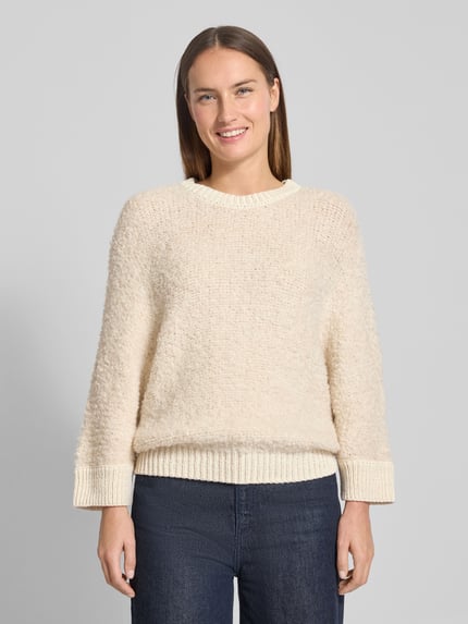 Rich & Royal Loose fit gebreide pullover met wol Zand - 4