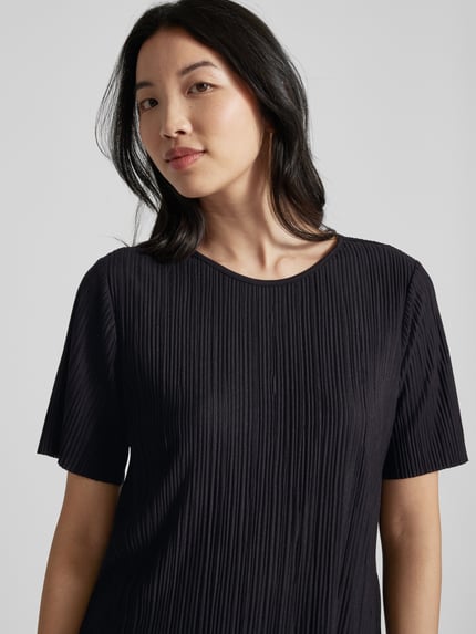 VILA T-Shirt mit Plisseefalten Modell 'PLISA' Black 3