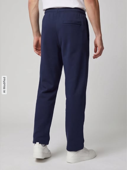 Nike Spodnie dresowe o kroju regular fit z mieszanki bawełny Ciemnoniebieski 5